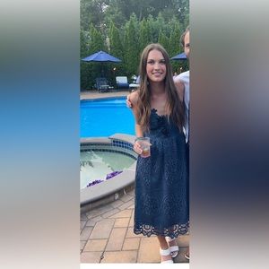 Vici navy crochet dress